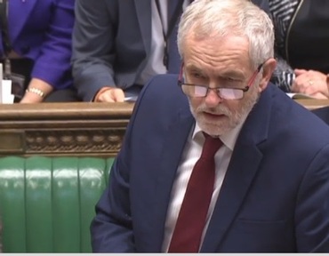 Labour leader Jeremy Corbyn during PMQs in the House of Commons. Credit: Parliament TV