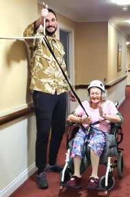 Zip wire thrills at Ashbourne Court Care Home!